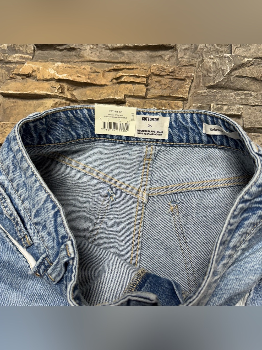 NEW Cotton: On Relaxed Wide Leg Jeans Womens 26 Blue Mid Rise Medium wash NWT - Picture 4 of 12